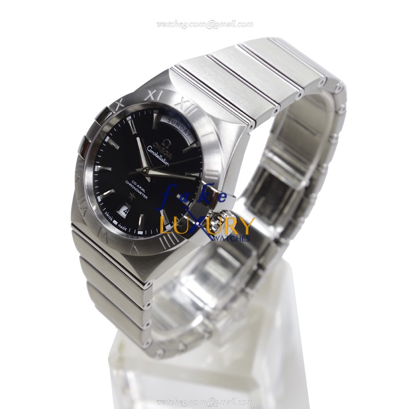 Omega 123.10.38.22.01.001 Constellation Automatic Stainless Steel Replica Watch, Black Dial, Silver - Image 3
