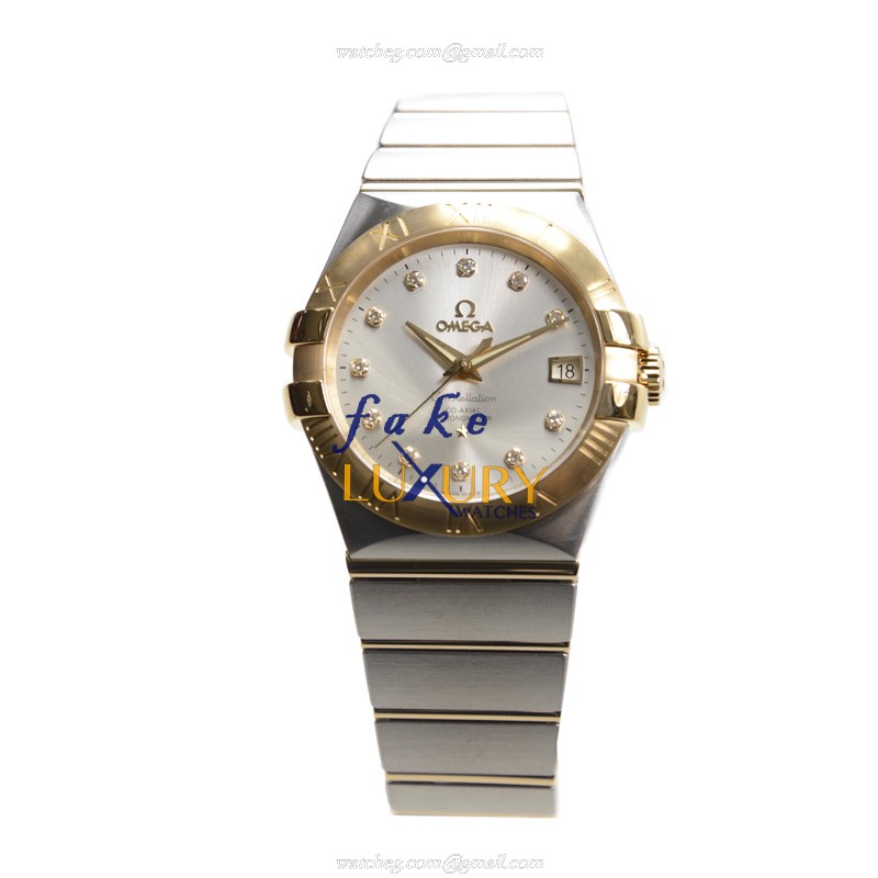 -123.20.35.20.52.002-Omega CONSTELLATION Auto 18kt Gold Steel Replica Watch - Image 2