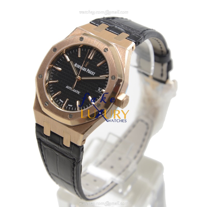 Audemars Piguet 15450OR.OO.D002CR.01 Royal Oak 18kt Rose Gold Automatic Black Dial Replica Watch - Image 3