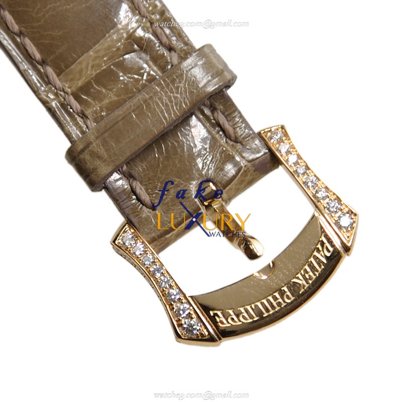 4968R-001 - Patek Philippe Replica Watch 4968R-001 Manual Wind Rose Gold Diamonds White Dial Brown - Image 4