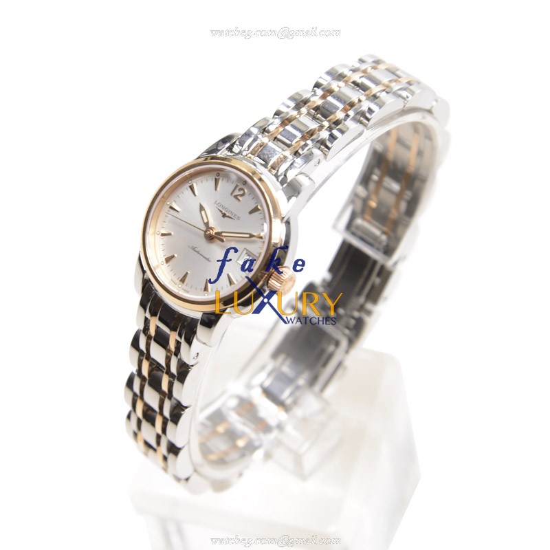 L2.263.5.72.7 - Longines Saint Imier Replica Watch Automatic Silver Dial 18kt Rose Gold Steel - Image 3