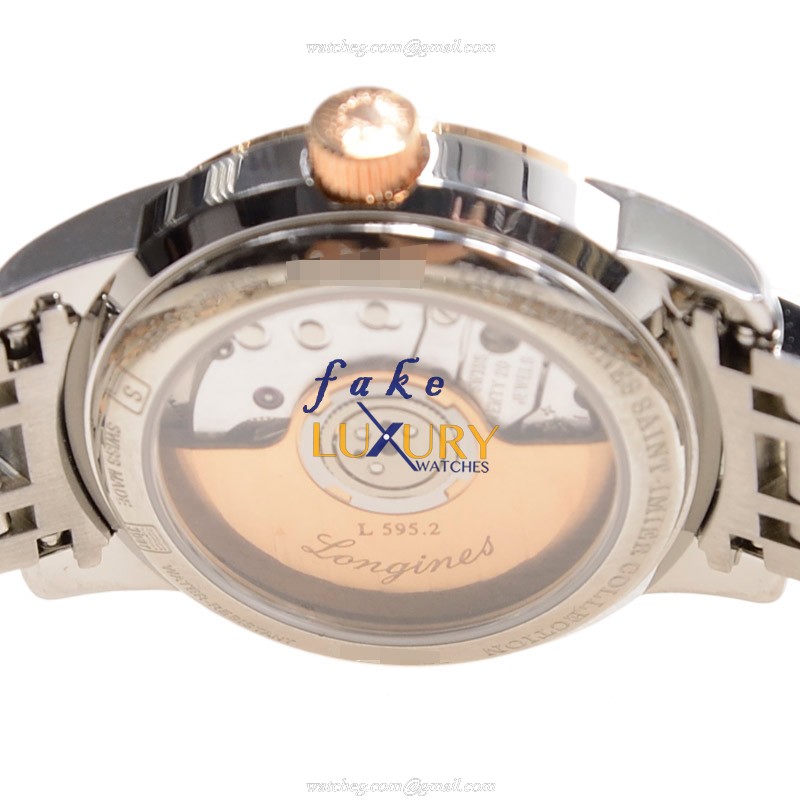 L2.263.5.72.7 - Longines Saint Imier Replica Watch Automatic Silver Dial 18kt Rose Gold Steel - Image 4