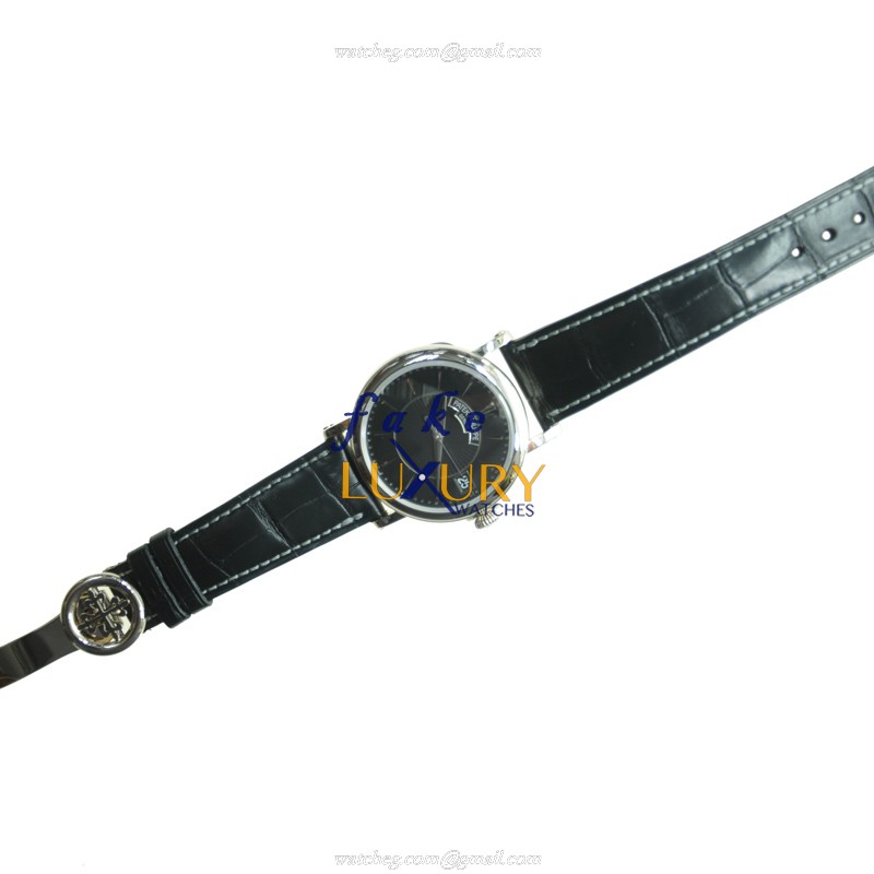 Patek Philippe 5153G-001 Calatrava Replica Watch, Manual Wind, 18kt White Gold, Black Dial - Image 2