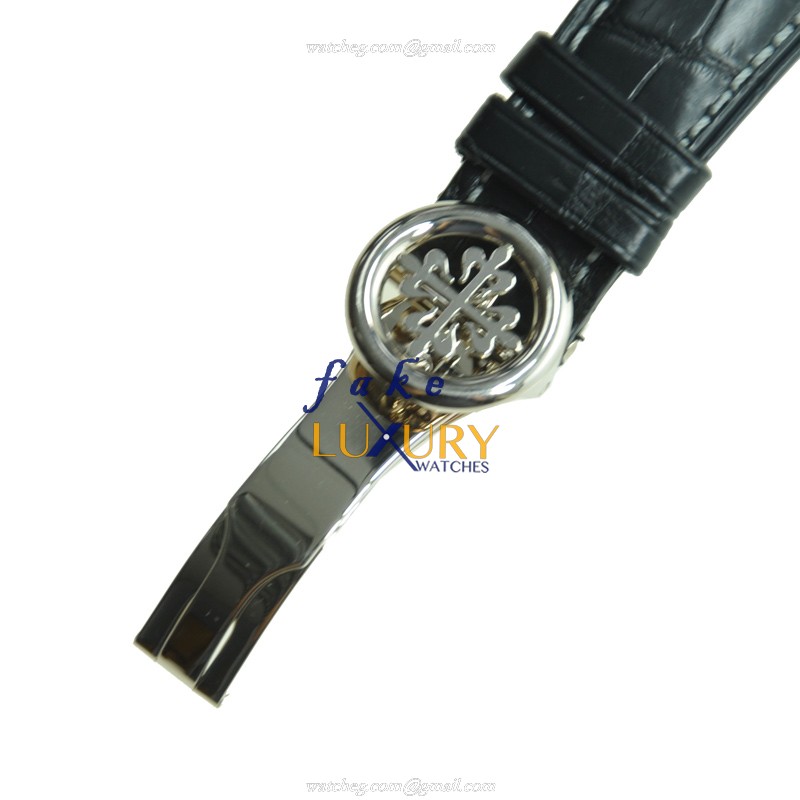 Patek Philippe 5153G-001 Calatrava Replica Watch, Manual Wind, 18kt White Gold, Black Dial - Image 3