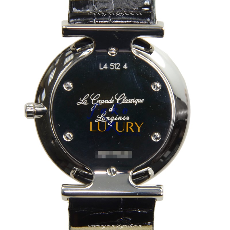 Longines L4.512.4.58.2 Quartz Replica Watch, Stainless Steel Case, Black Dial, Leather Strap - Image 3