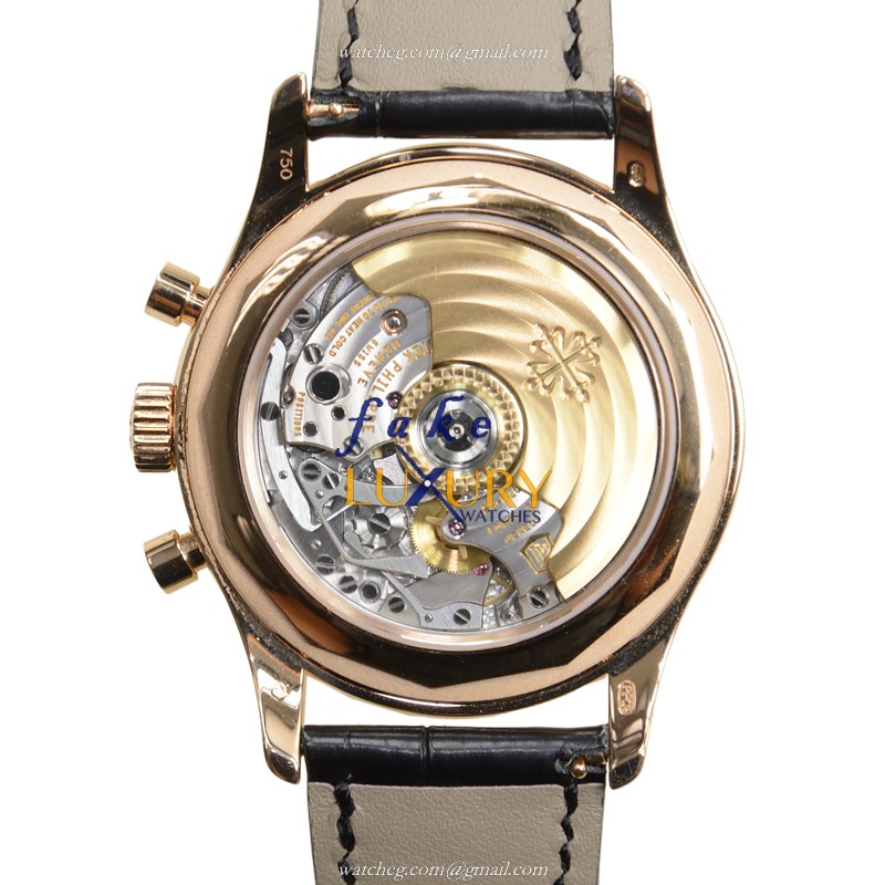 Patek Philippe 5960R-012 Complications Automatic 18kt Rose Gold Black Dial Alligator Strap Replica - Image 3