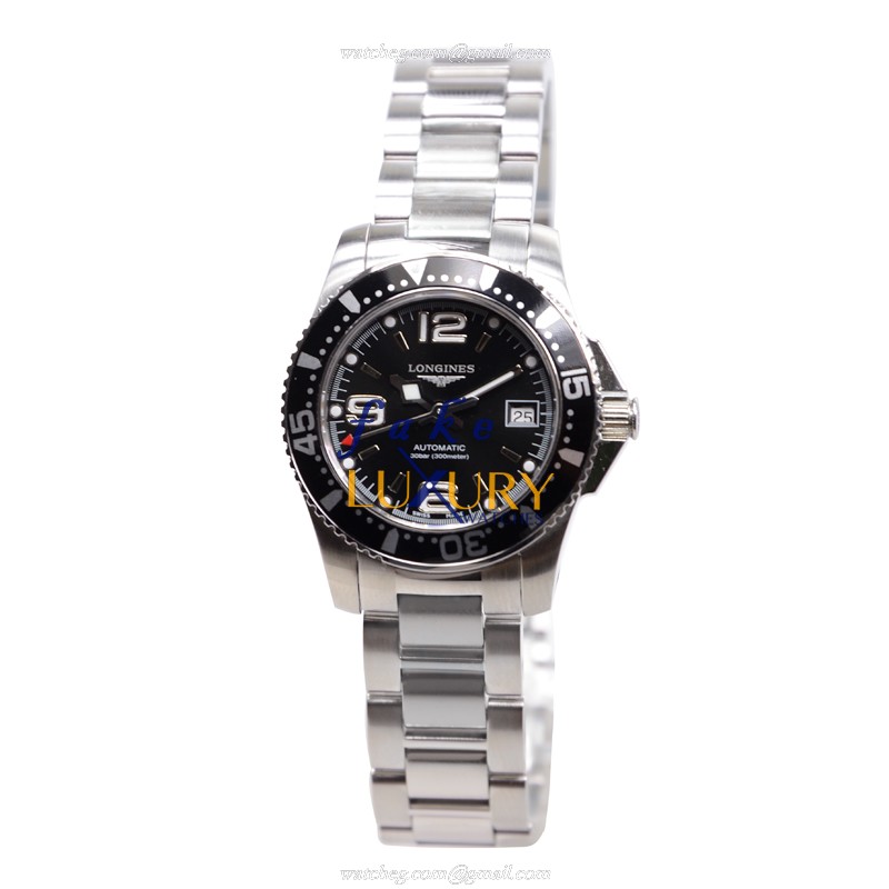 Longines L3.284.4.56.6 CONQUEST AUTO Stainless Steel Replica Watch | Black Dial, Silver Strap - Image 2