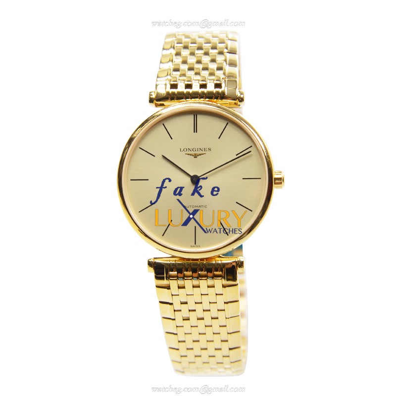 Longines La Grande L4.708.2.32.8 - Automatic - 18kt Yellow Gold - Gold Dial - Replica Watch - Image 2
