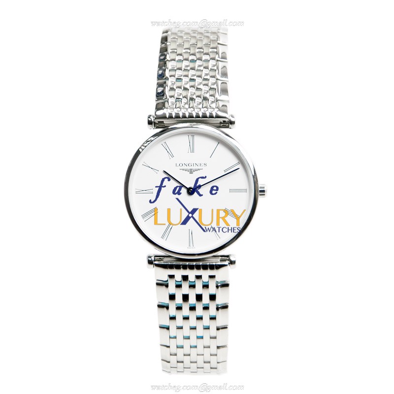 Longines La Grande Quartz Stainless Steel L4.512.4.11.6 White Dial Silver Bracelet Replica Watch - Image 2