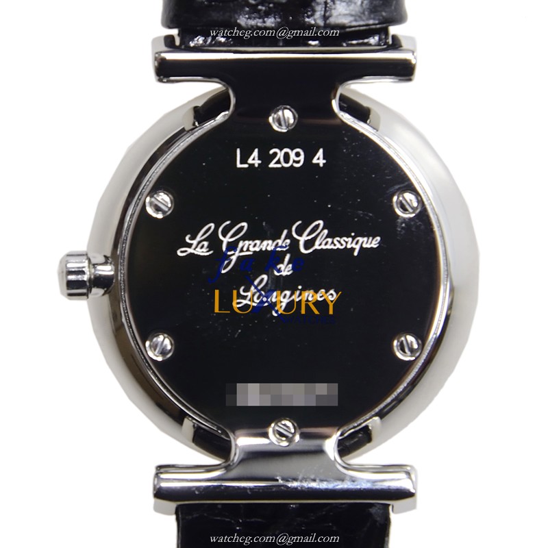 Longines La Grande Quartz Replica Watch L4.209.4.71.2 White Dial Stainless Steel Black Alligator - Image 3