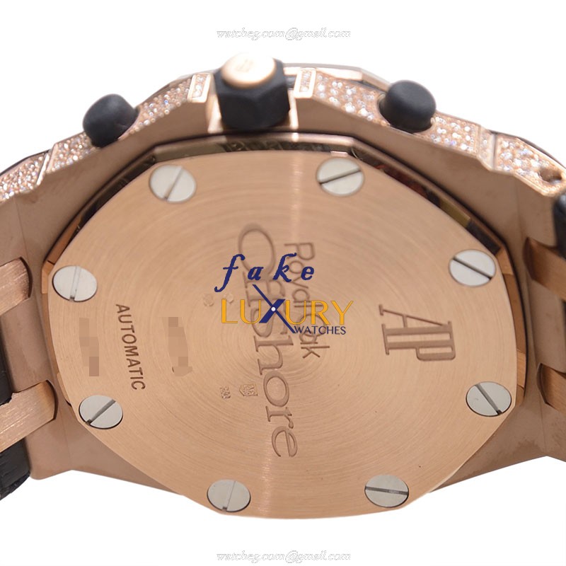 26067OR.ZZ.D002CR.01 - Audemars Piguet Royal Oak Replica Watch - 42mm Rose Gold & Diamonds Automatic - Image 4