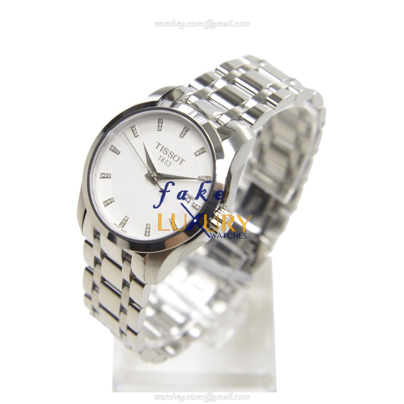 Tissot T035.210.11.016.00 Replica Watch, Quartz, White Dial, Silver Stainless Steel Strap, 32mm - Image 3
