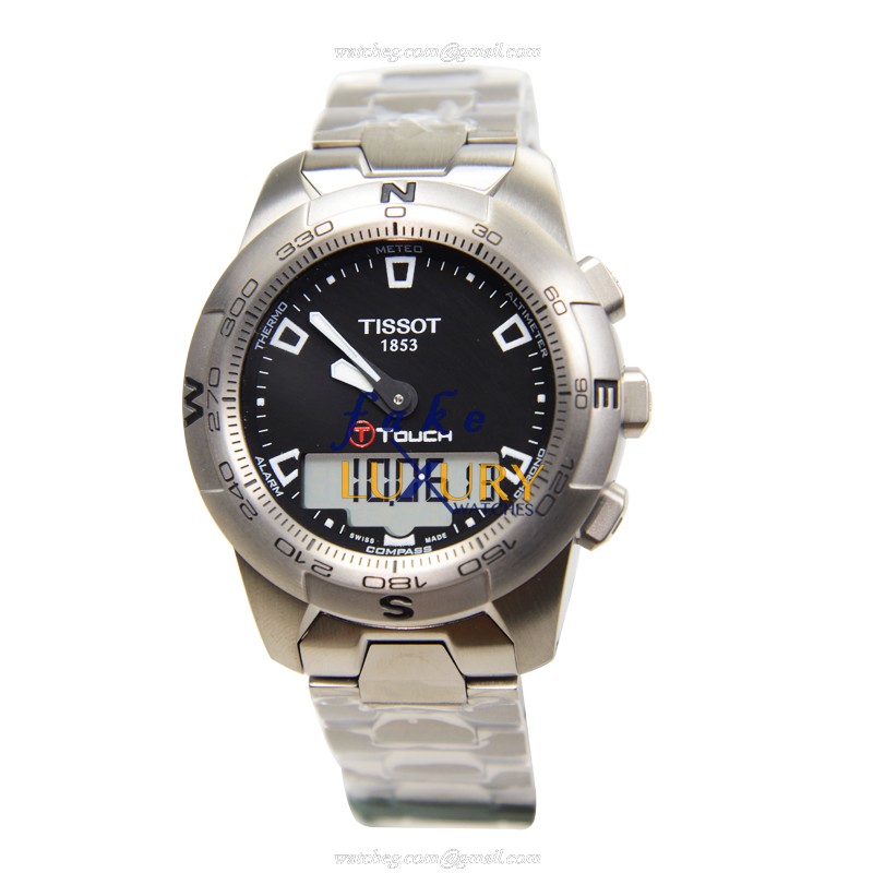 T047.420.44.051.00 - Tissot Touch Collection Replica Watch - Quartz Titanium - Silver Strap Black - Image 2
