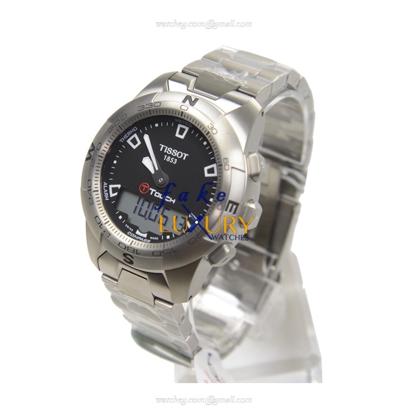 T047.420.44.051.00 - Tissot Touch Collection Replica Watch - Quartz Titanium - Silver Strap Black - Image 3
