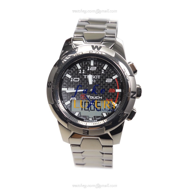 Tissot Touch Collection Quartz Titanium T047.420.44.207.00 Black Dial Silver Strap Replica Watch - Image 2