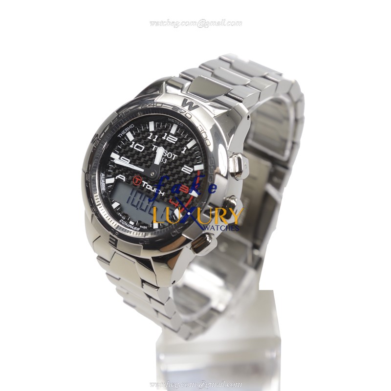 Tissot Touch Collection Quartz Titanium T047.420.44.207.00 Black Dial Silver Strap Replica Watch - Image 3