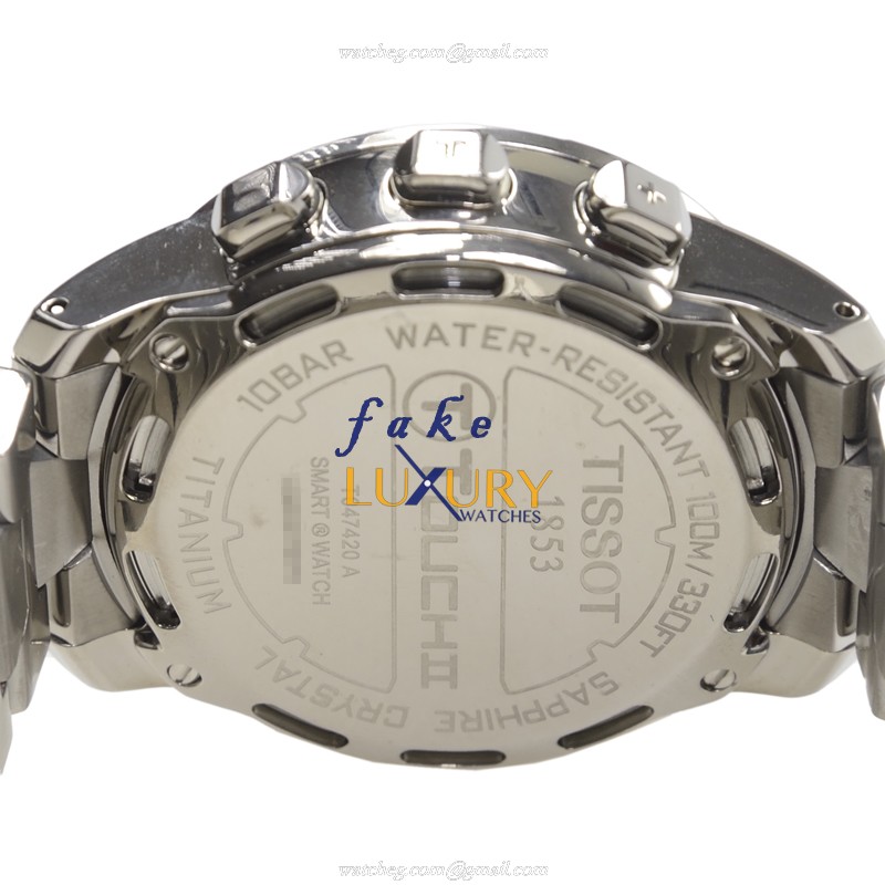 Tissot Touch Collection Quartz Titanium T047.420.44.207.00 Black Dial Silver Strap Replica Watch - Image 4