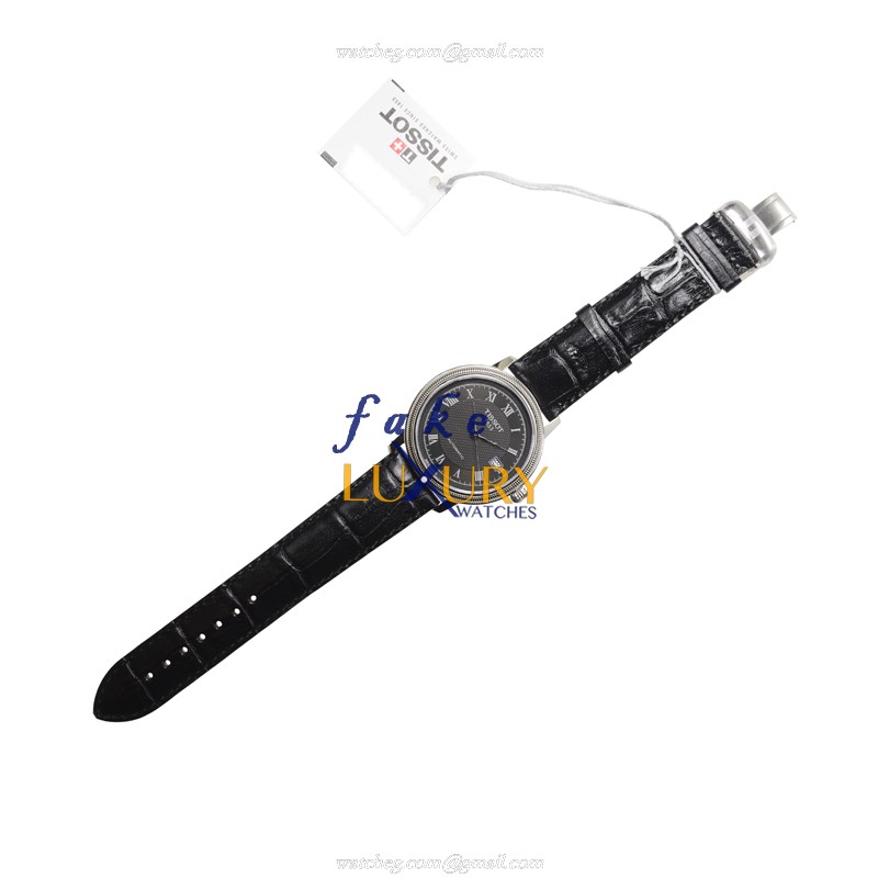 T045.407.16.053.00 - Tissot T-Classic Replica Watch - Automatic - Black Dial - Leather Strap - Image 2