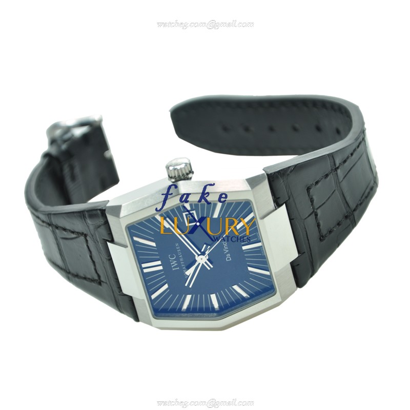 IWC IW546101 DA VINCI Automatic Steel Black Dial Alligator Replica Watch - Image 2
