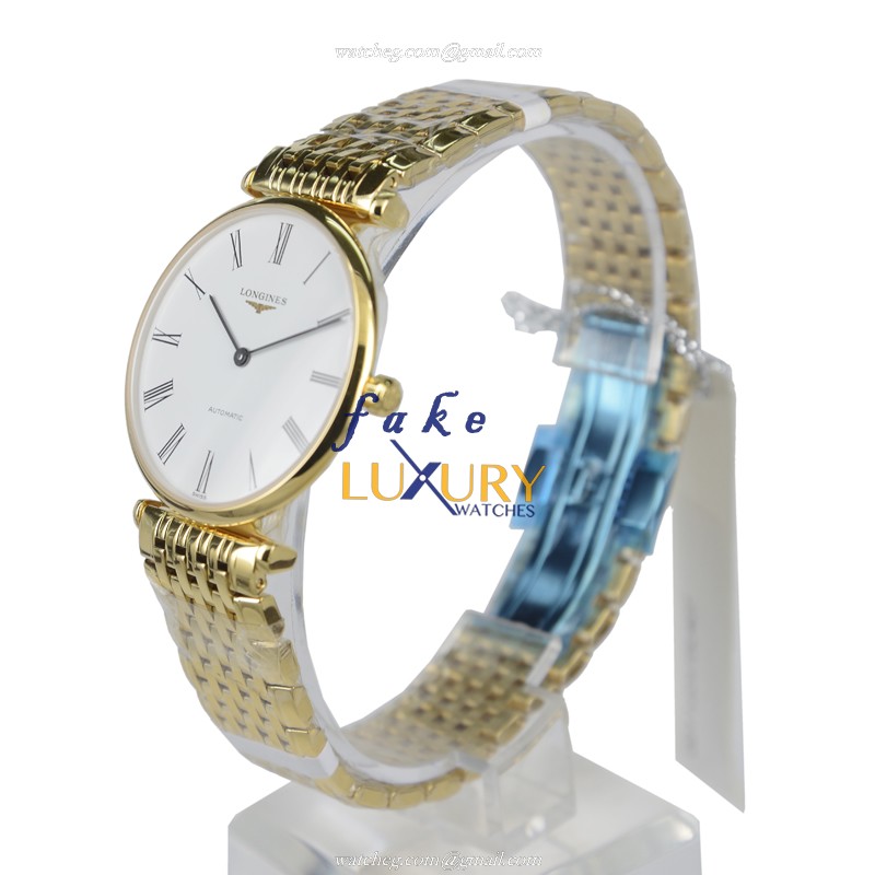 Longines L4.708.2.11.8 LA GRANDE Automatic PVD Gold Replica Watch, White Dial, Gold Strap - Image 3