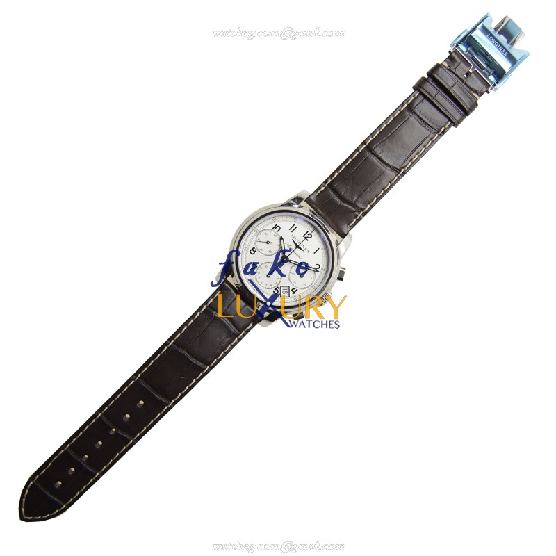 Longines L2.753.4.73.0 SAINT IMIER Automatic Stainless Steel White Dial Alligator Brown Strap - Image 2