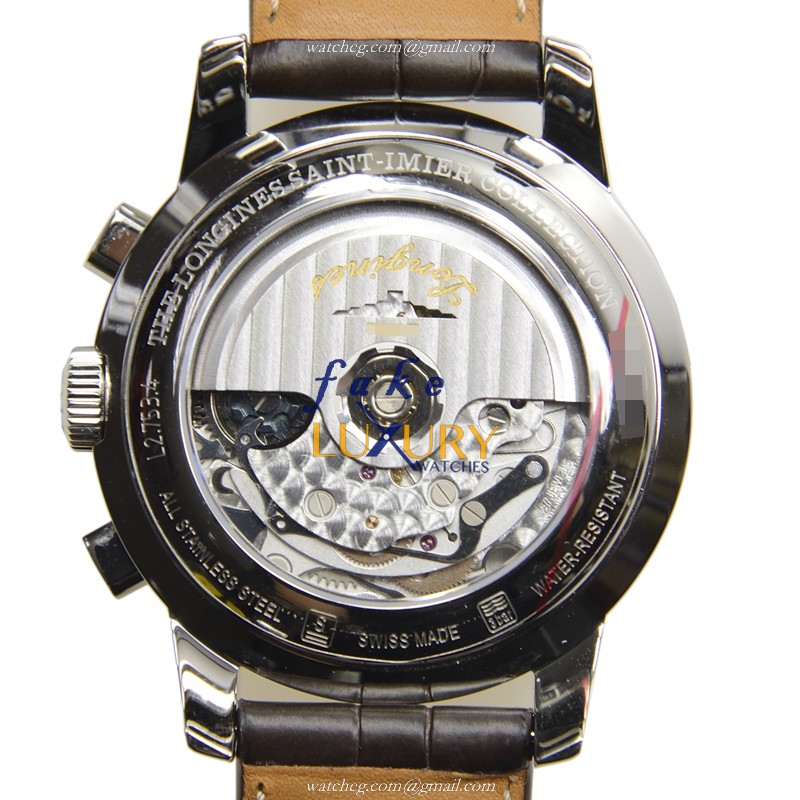 Longines L2.753.4.73.0 SAINT IMIER Automatic Stainless Steel White Dial Alligator Brown Strap - Image 3