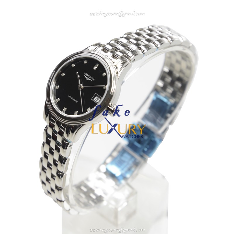 Longines FLAGSHIP L4.274.4.57.6 Automatic Stainless Steel Black Dial Silver Bracelet Replica Watch - Image 3