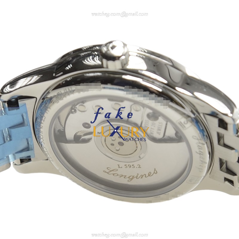 Longines FLAGSHIP L4.274.4.57.6 Automatic Stainless Steel Black Dial Silver Bracelet Replica Watch - Image 4