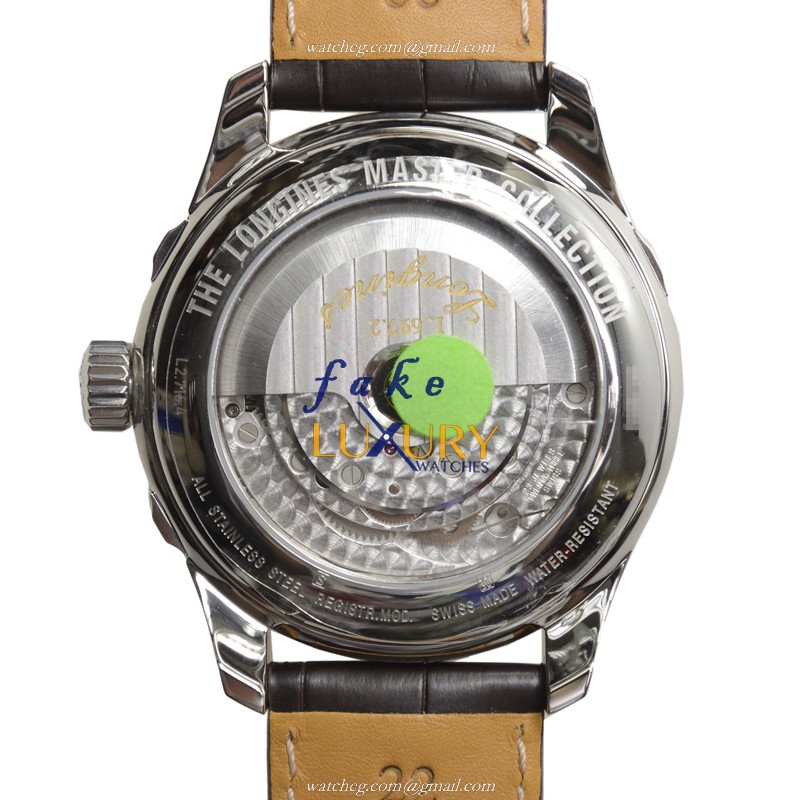 Longines Master L2.716.4.71.3 Automatic Silver Dial Stainless Steel Alligator Strap Replica Watch - Image 4
