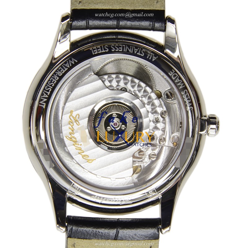 Longines L4.774.4.52.2 FLAGSHIP Automatic Black Dial Alligator Strap Replica Watch - Image 3