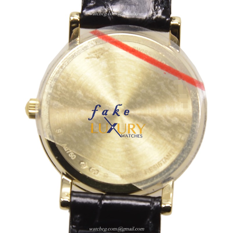 L4.279.6.12.0 - Longines Presence Replica Watch Quartz 18kt Yellow Gold White Dial Black Alligator - Image 3