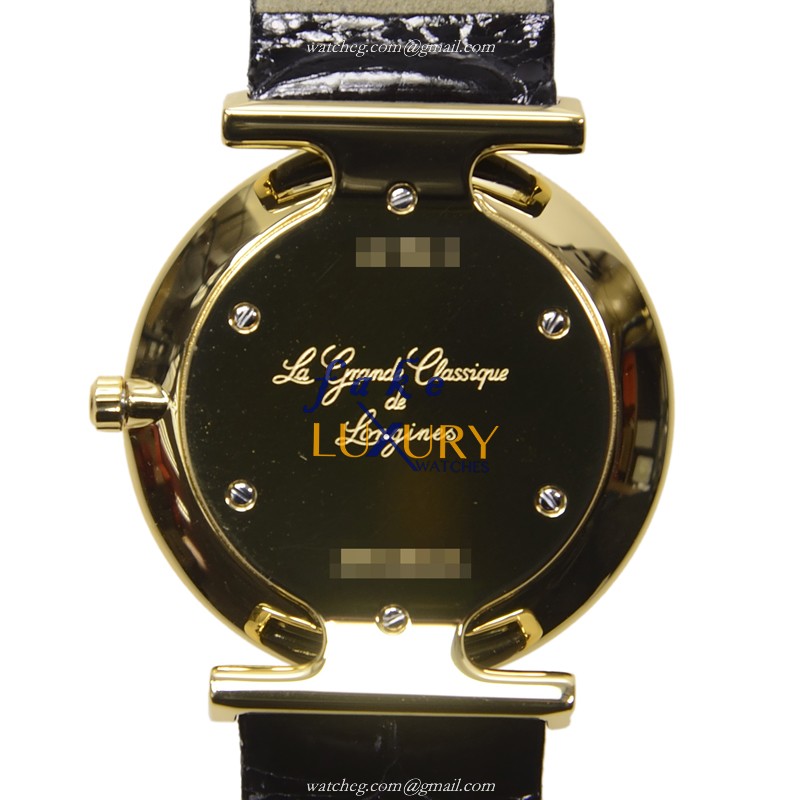 Longines L4.512.2.11.2 Quartz PVD Gold Replica Watch - White Dial, Leather Strap - Image 3