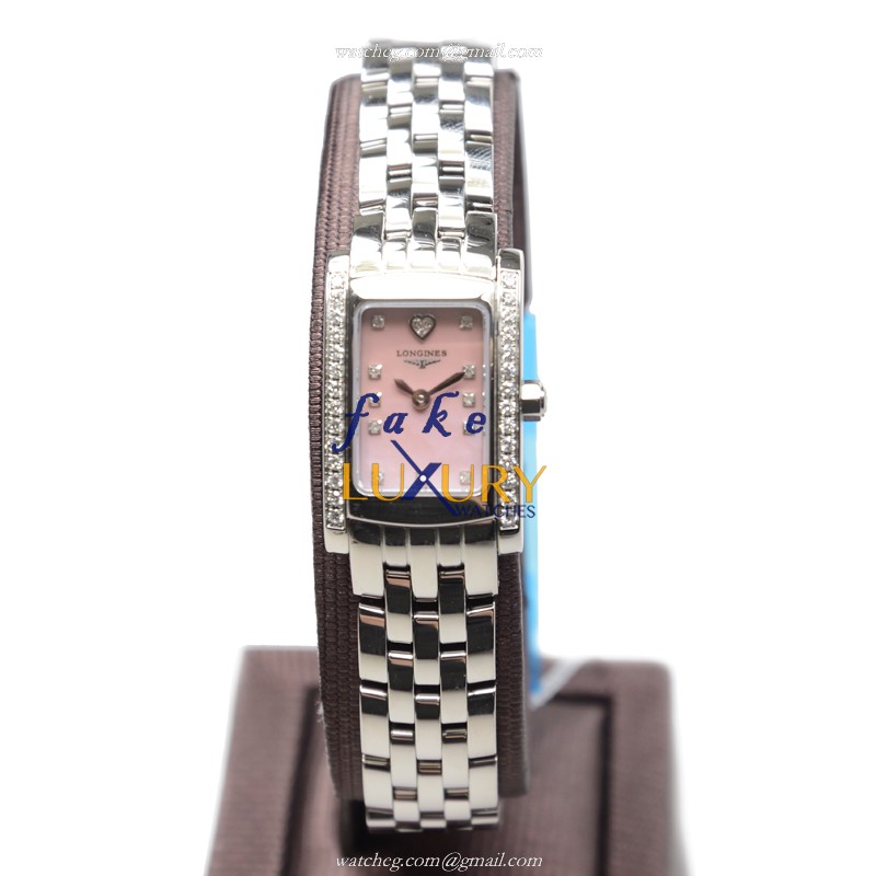 Longines Dolce Vita L5.158.0.93.6 Quartz Stainless Steel Pink Mother of Pearl Dial Replica Watch - Image 2