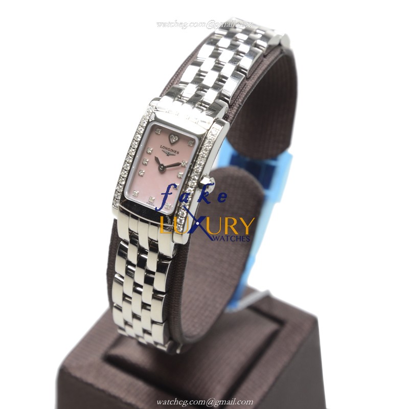 Longines Dolce Vita L5.158.0.93.6 Quartz Stainless Steel Pink Mother of Pearl Dial Replica Watch - Image 3