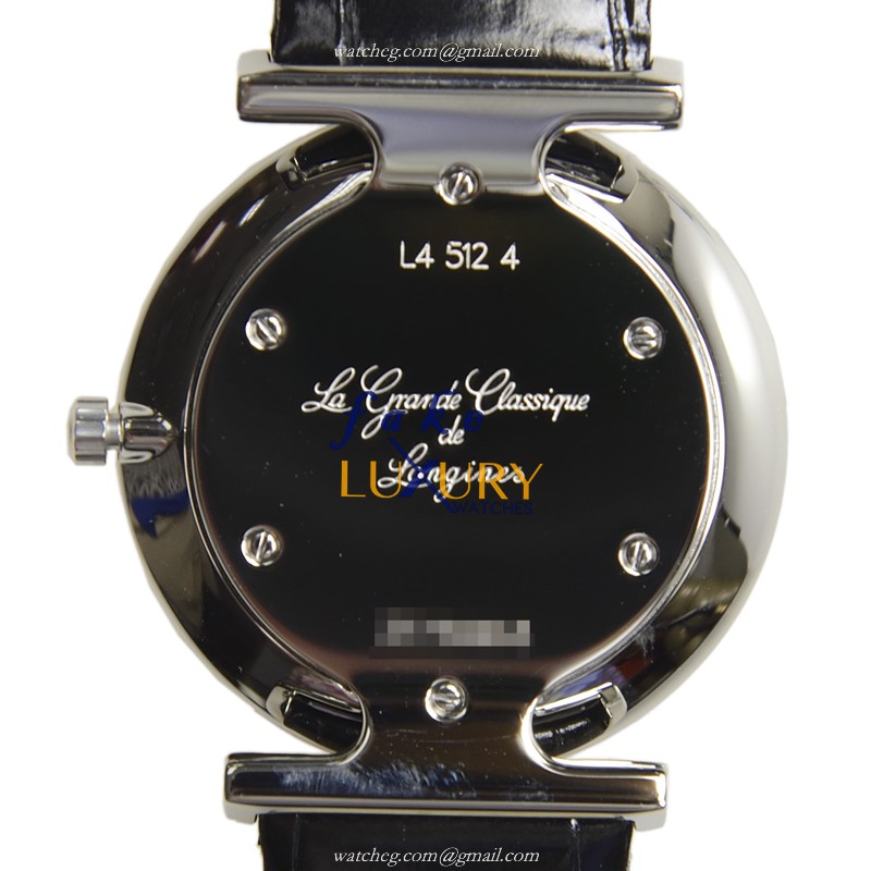 Longines La Grande L4.512.4.72.2 Quartz Stainless Steel Silver Dial Alligator Strap Replica Watch - Image 4