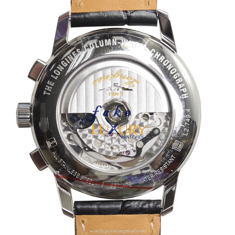 Longines L2.749.4.52.0 Heritage Replica Watch, Automatic Movement, Black Dial, Steel Case - Image 3