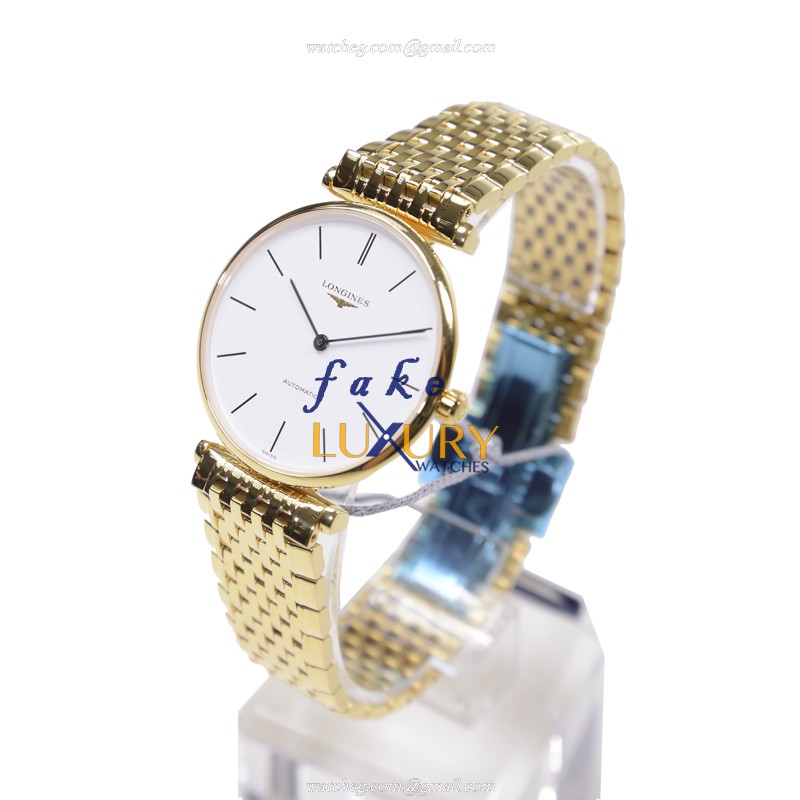 Longines L4.708.2.12.8 La Grande Automatic Replica Watch, 18kt Yellow Gold Case, White Dial - Image 3