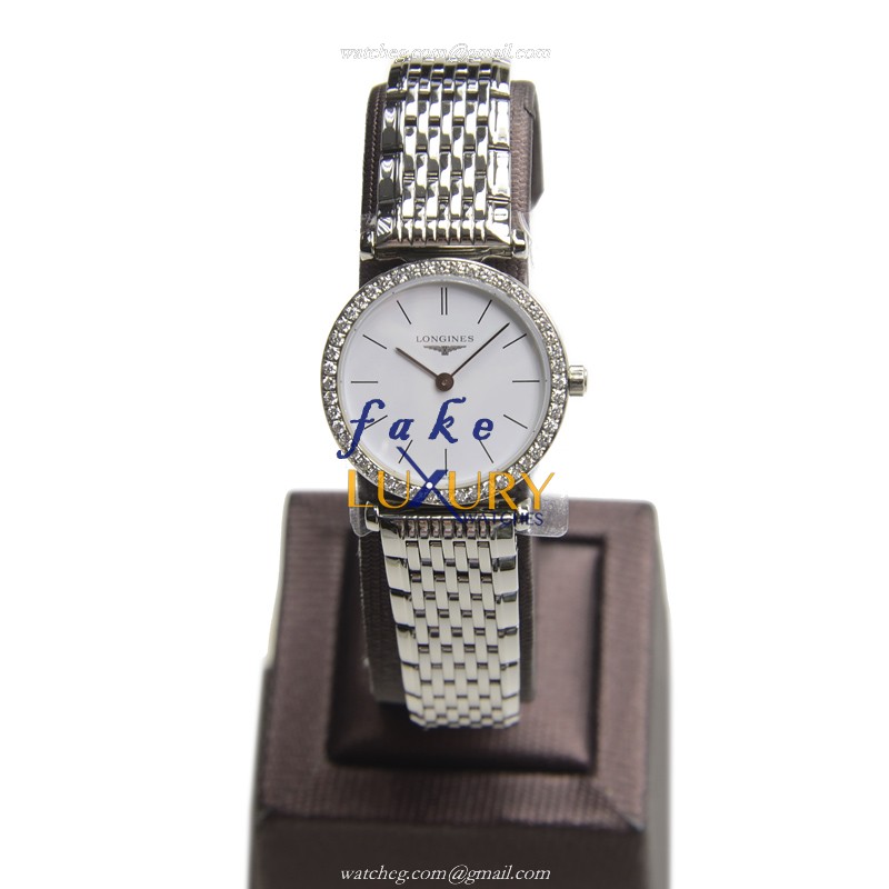 Longines L4.241.0.12.6 La Grande Replica Watch, White Dial, Steel & Diamonds Case - Image 2