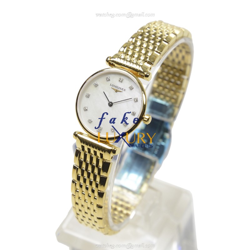 Longines L4.209.2.87.8 Quartz PVD Gold Replica Watch - White Dial - 24mm Case - Gold Strap - Image 3