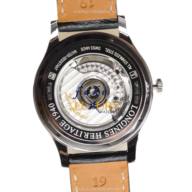 Longines L2.767.4.53.2 Automatic Steel Replica Watch | Black Dial & Black Alligator Strap - Image 3