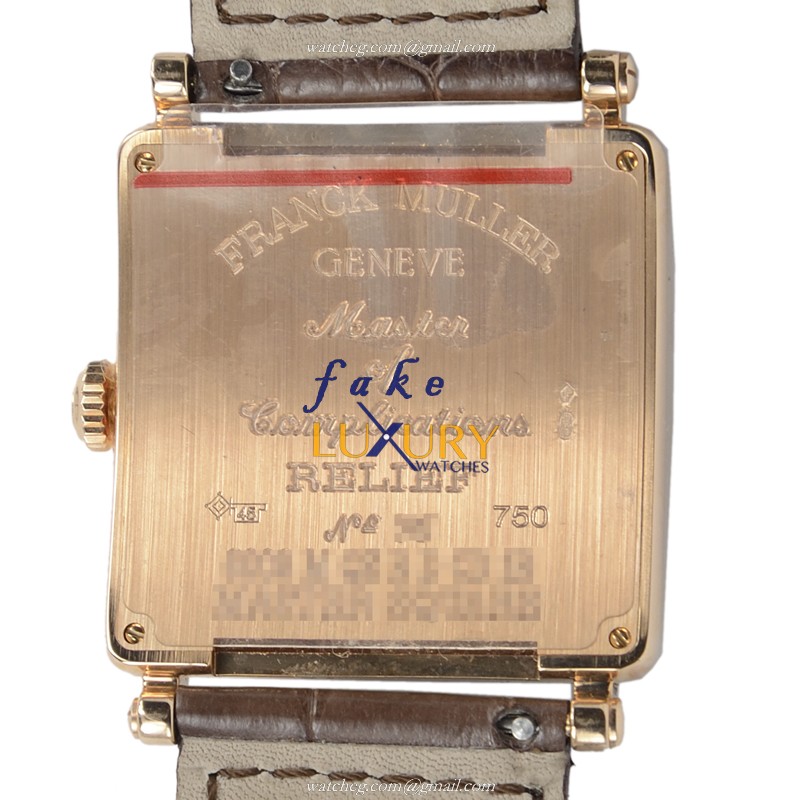 6002MQZRDCD1RREL5N - Franck Muller Master Square Replica Watch - Quartz - 18kt Rose Gold & Diamonds - Image 3