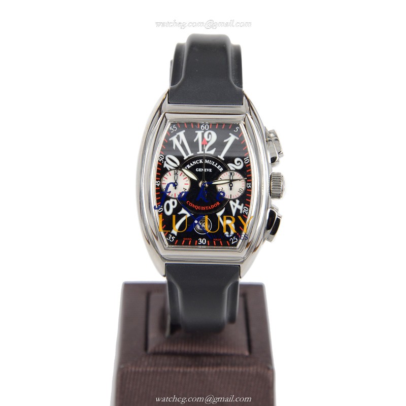 Franck Muller 8005CC CONQUISTADOR Automatic Stainless Steel Silver Dial Rubber Strap Replica Watch - Image 2