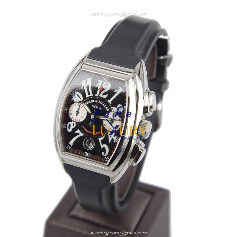 Franck Muller 8005CC CONQUISTADOR Automatic Stainless Steel Silver Dial Rubber Strap Replica Watch - Image 3