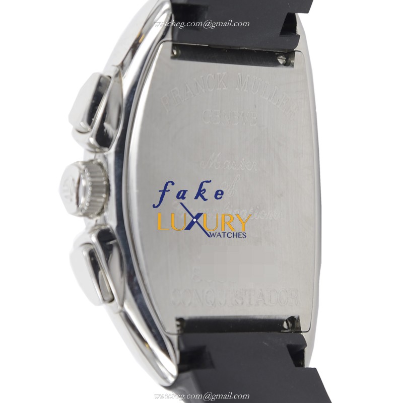 Franck Muller 8005CC CONQUISTADOR Automatic Stainless Steel Silver Dial Rubber Strap Replica Watch - Image 4