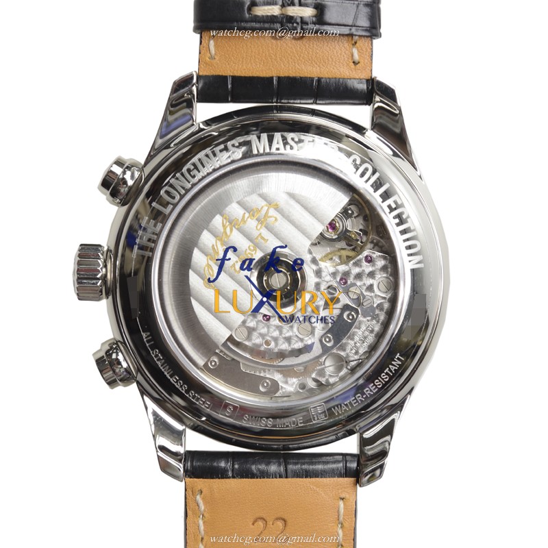 Longines Master Collection L2.693.4.51.7 Automatic Black Dial Alligator Strap Replica Watch - Image 4