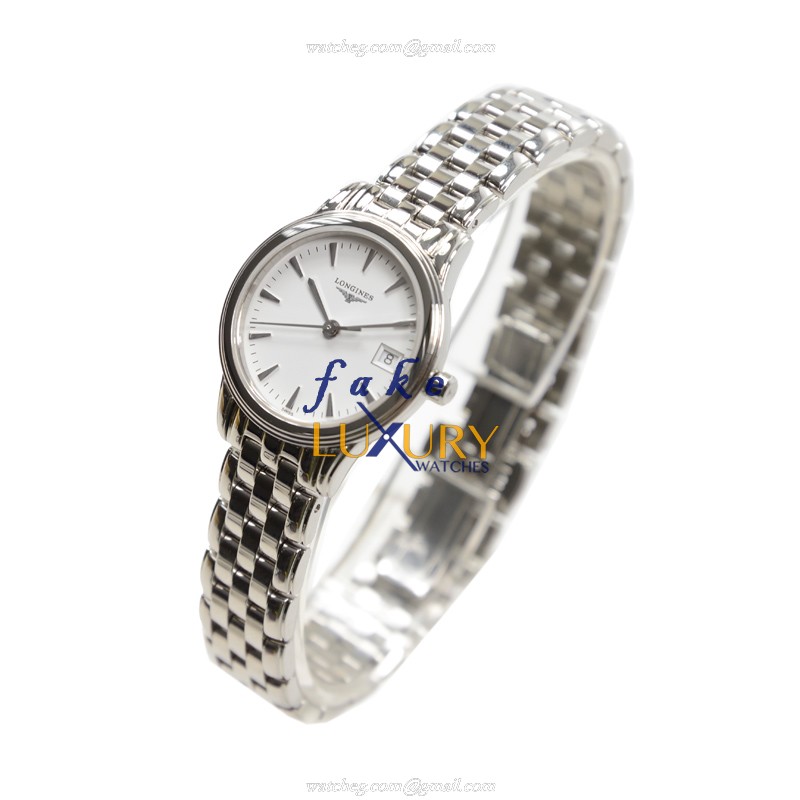 Longines L4.216.4.12.6 Flagship Replica Watch, Quartz, White Dial, Steel Bracelet, 25mm - Image 3