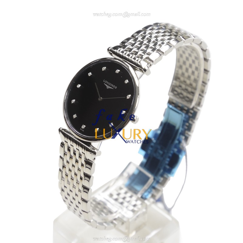 Longines L4.709.4.58.6 La Grande Quartz Stainless Steel Black Dial Watch - Image 3
