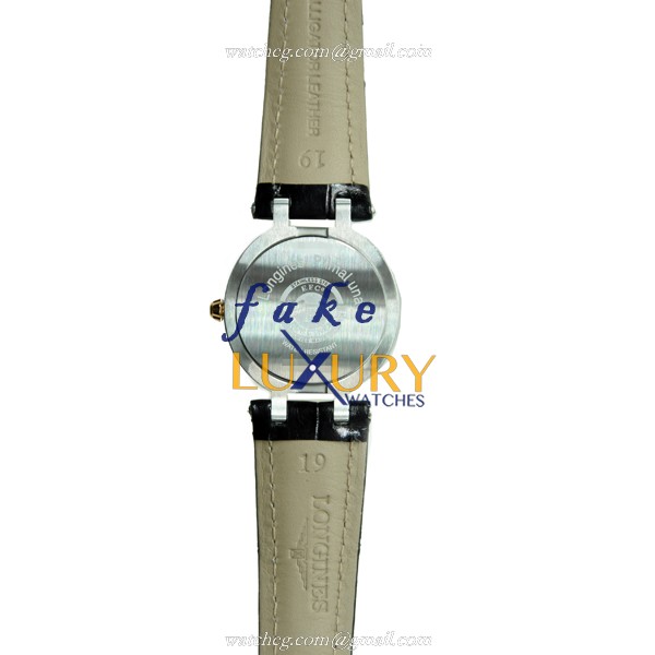 Longines L8.112.5.78.2 Prima Luna Replica Watch, Quartz, 18kt Gold & Steel Case, Silver Dial - Image 3