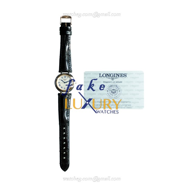 Longines L8.112.5.78.2 Prima Luna Replica Watch, Quartz, 18kt Gold & Steel Case, Silver Dial - Image 4