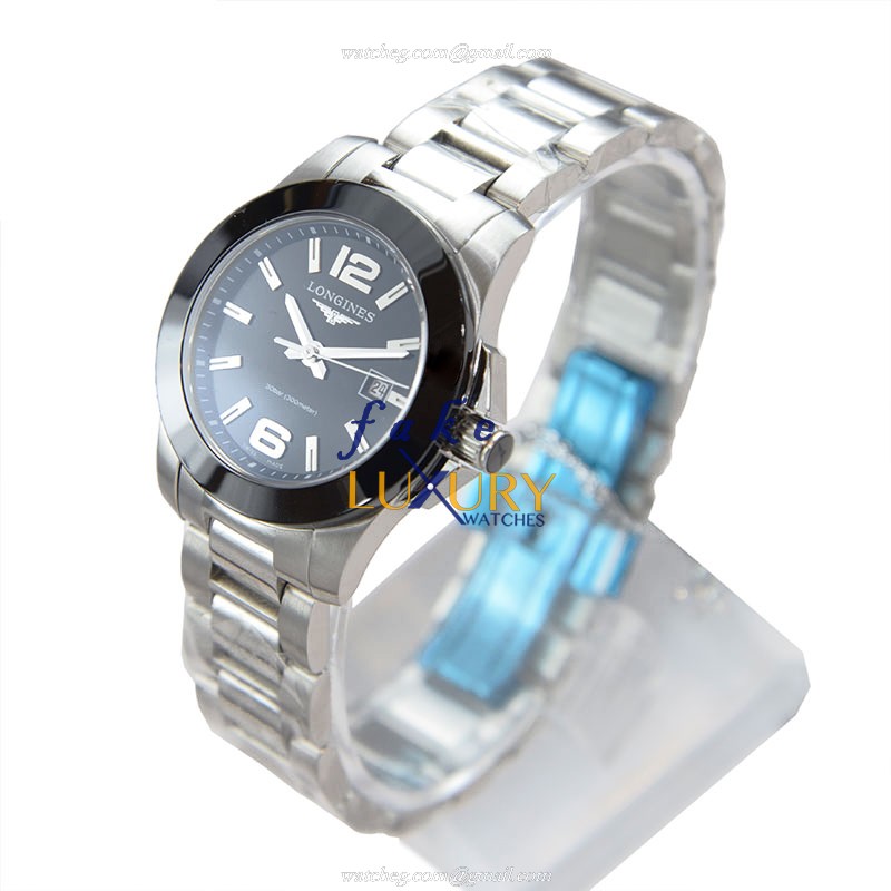 Longines Conquest - L3.257.4.56.6 - Replica Watch - Quartz Movement - Stainless Steel Case - Black - Image 3